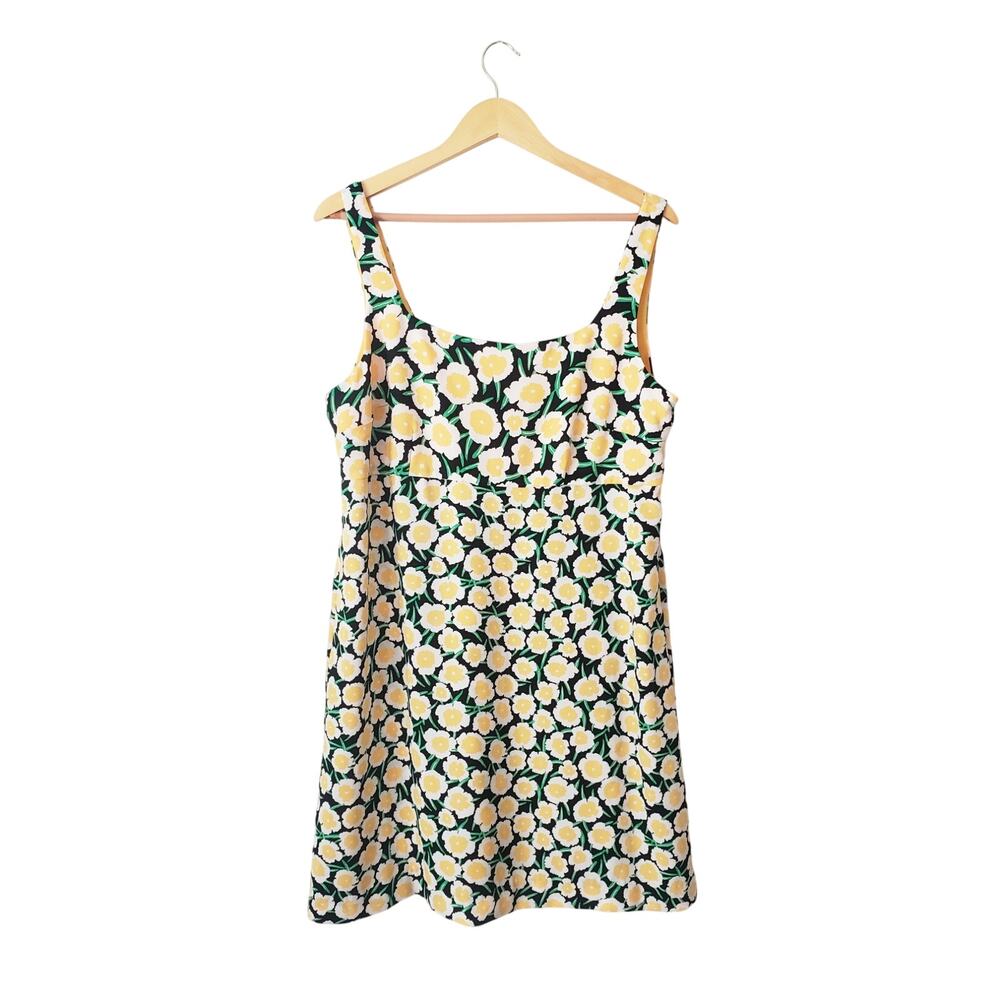 Diane Von Furstenberg x Target 90's Shift Yellow Poppy Mini Dress Size 14